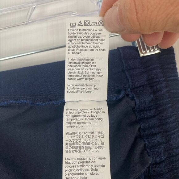 J.Crew Linen-Cotton Blend Navy Blue Drawstring Casual Pull On Pants Size 2 - Picture 13 of 16